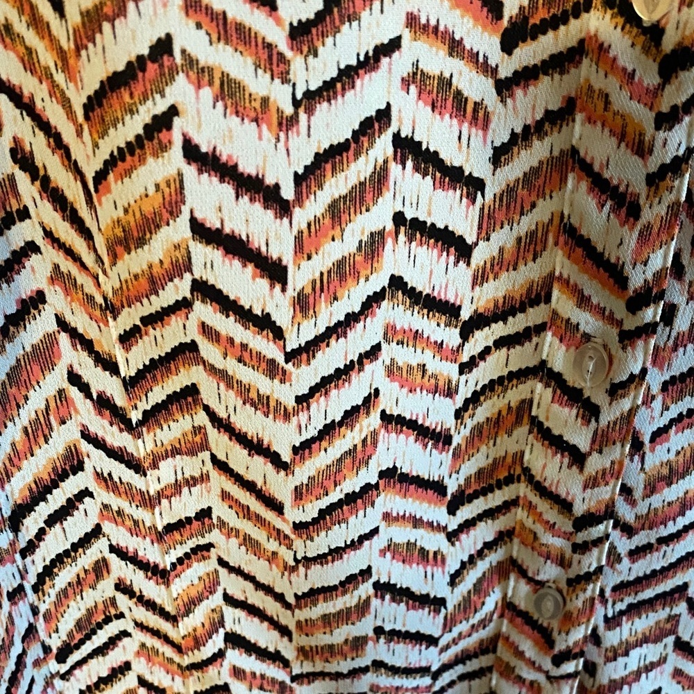 Sag Harbor Chevron Patterned Button Up Shirt Career Everyday Wear - Picture 6 of 7